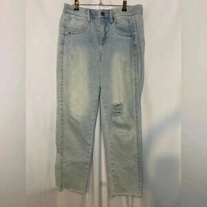 Wit & Wisdom Ab-Solution Light Distressed Straight Jeans Womens